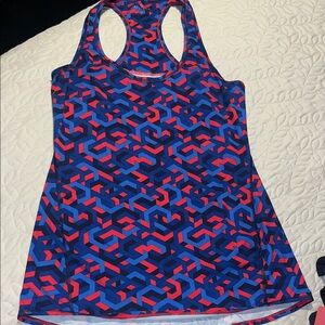 Athleta Blue and Red Geometric Tank Top